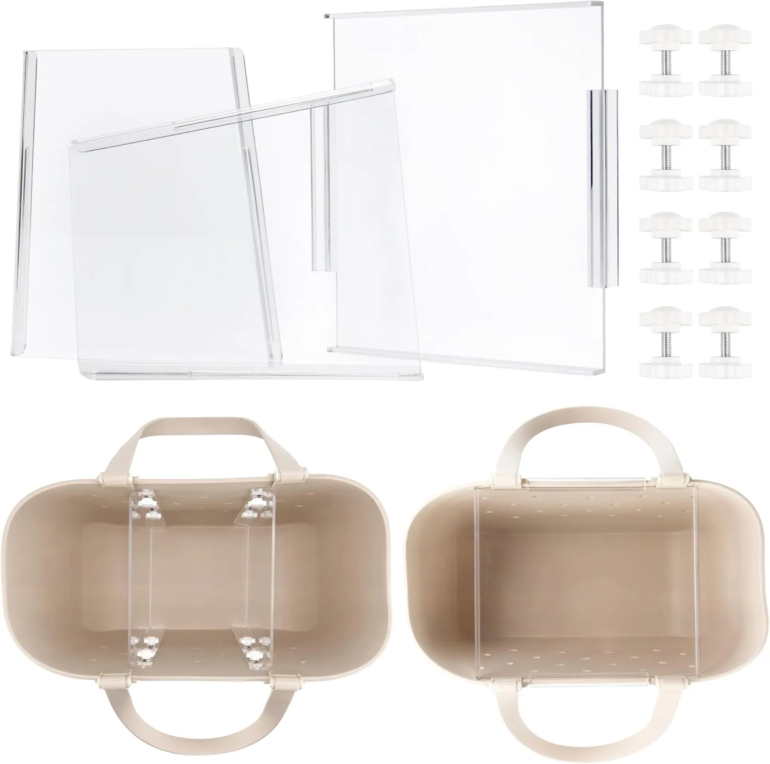1 Pack On Top Acrylic Table Tray   2 Pack Acrylic Divider Trays Fit for Large Size Simple Modern Bag  Perfect Organization Solution for Easy Access and Stylish Storage!