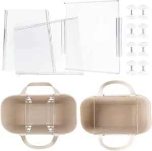1 Pack On Top Acrylic Table Tray   2 Pack Acrylic Divider Trays Fit for Large Size Simple Modern Bag  Perfect Organization Solution for Easy Access and Stylish Storage!