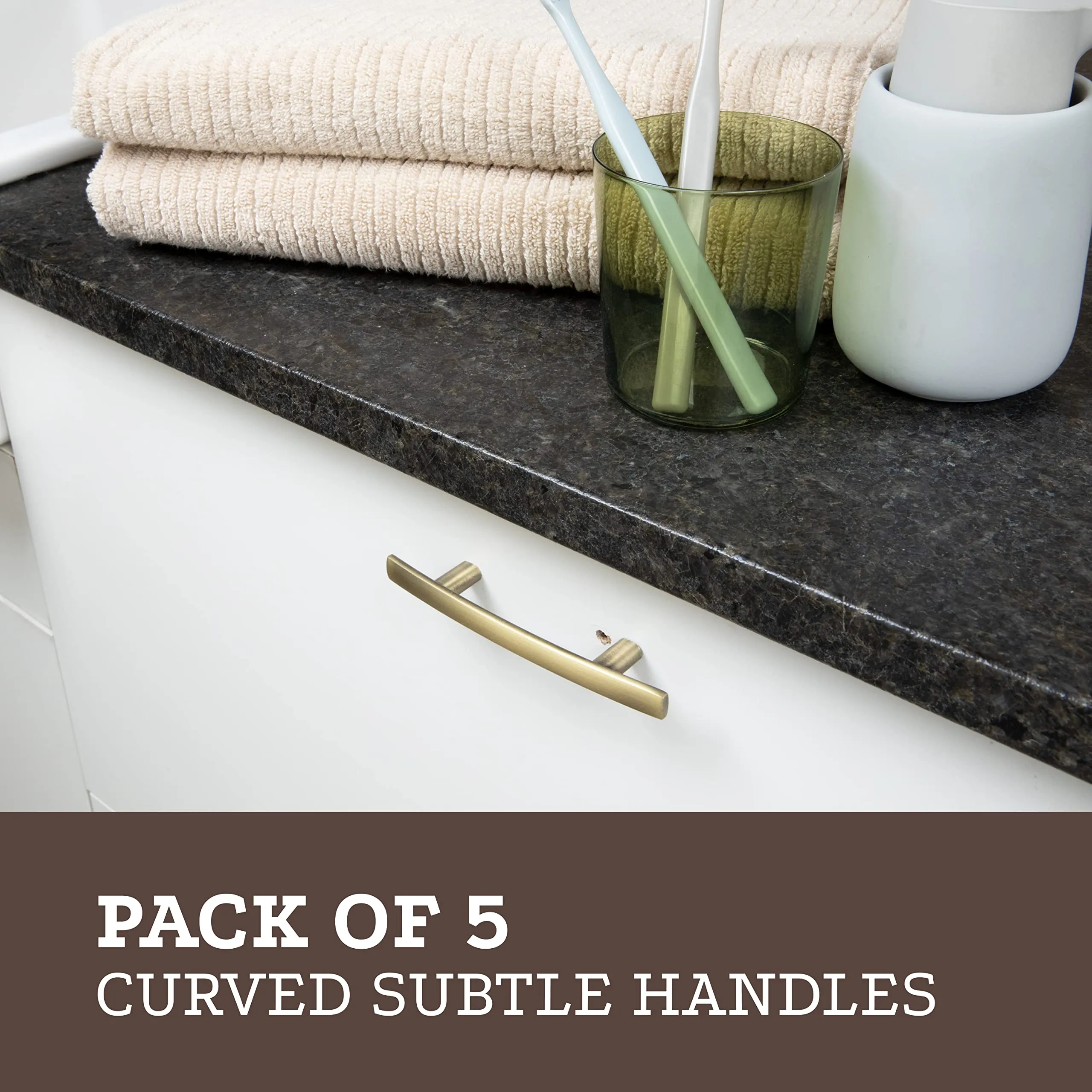 10 Pack Modern Curved Arch Handle Pull For Kitchen Cupboard Door Bedroom