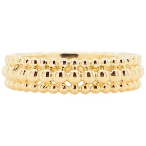 14 Karat Gold Three-Row Beaded Ring Band