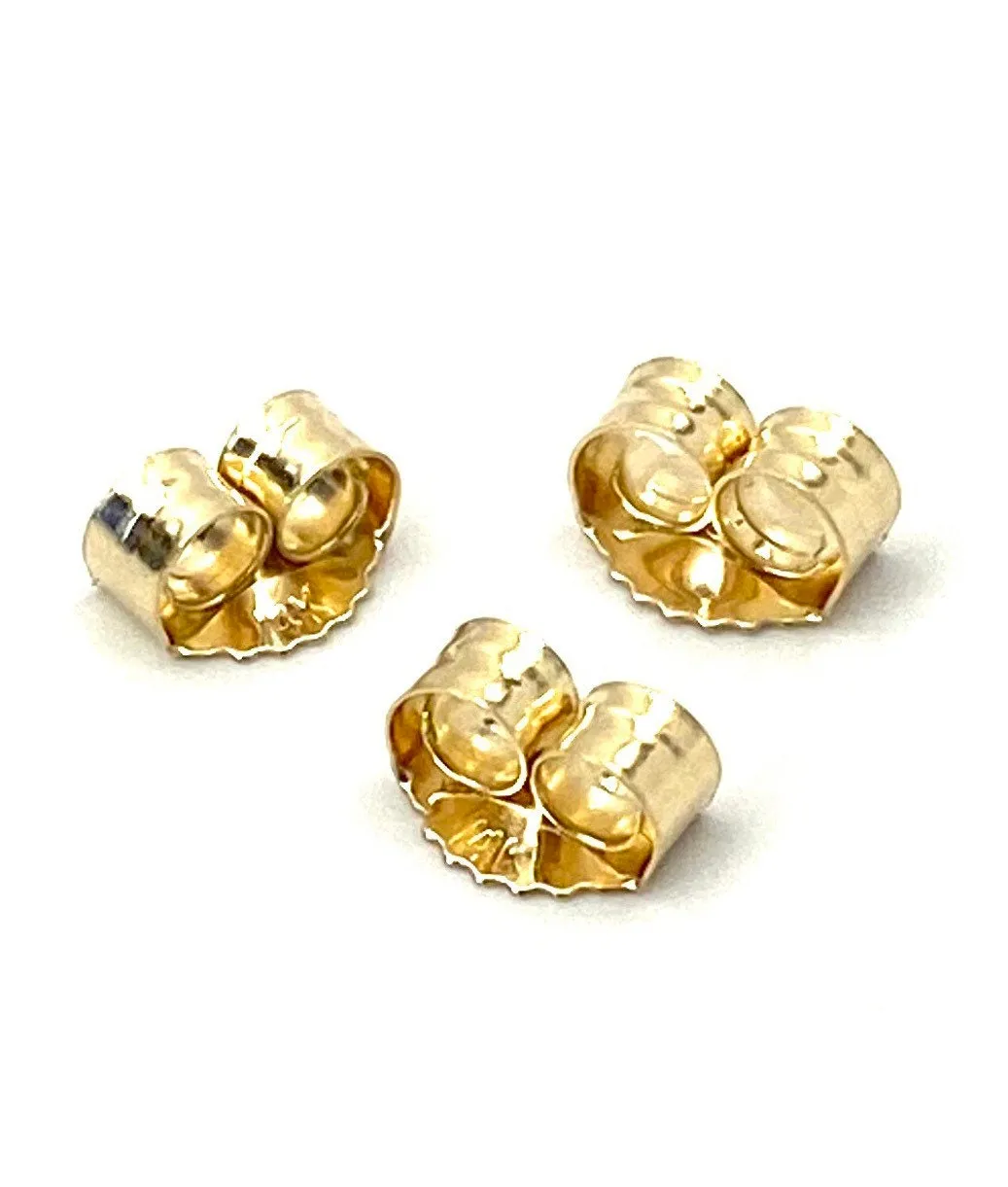 14K solid yellow gold earring backing, SKU#11-27-1805