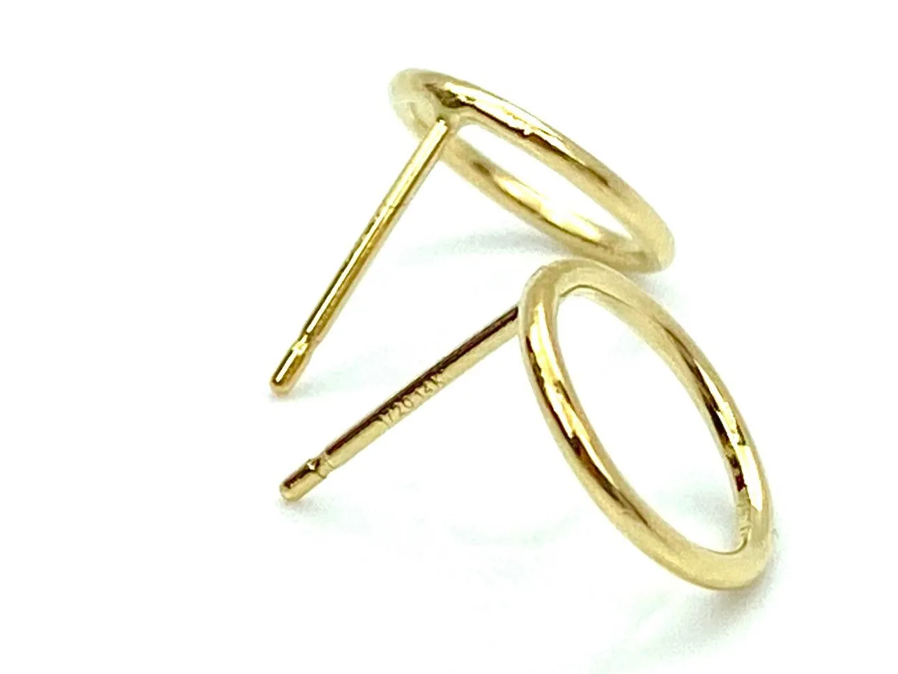 14KGF 10mm Round Wire Post Earring , Sku#400C10P
