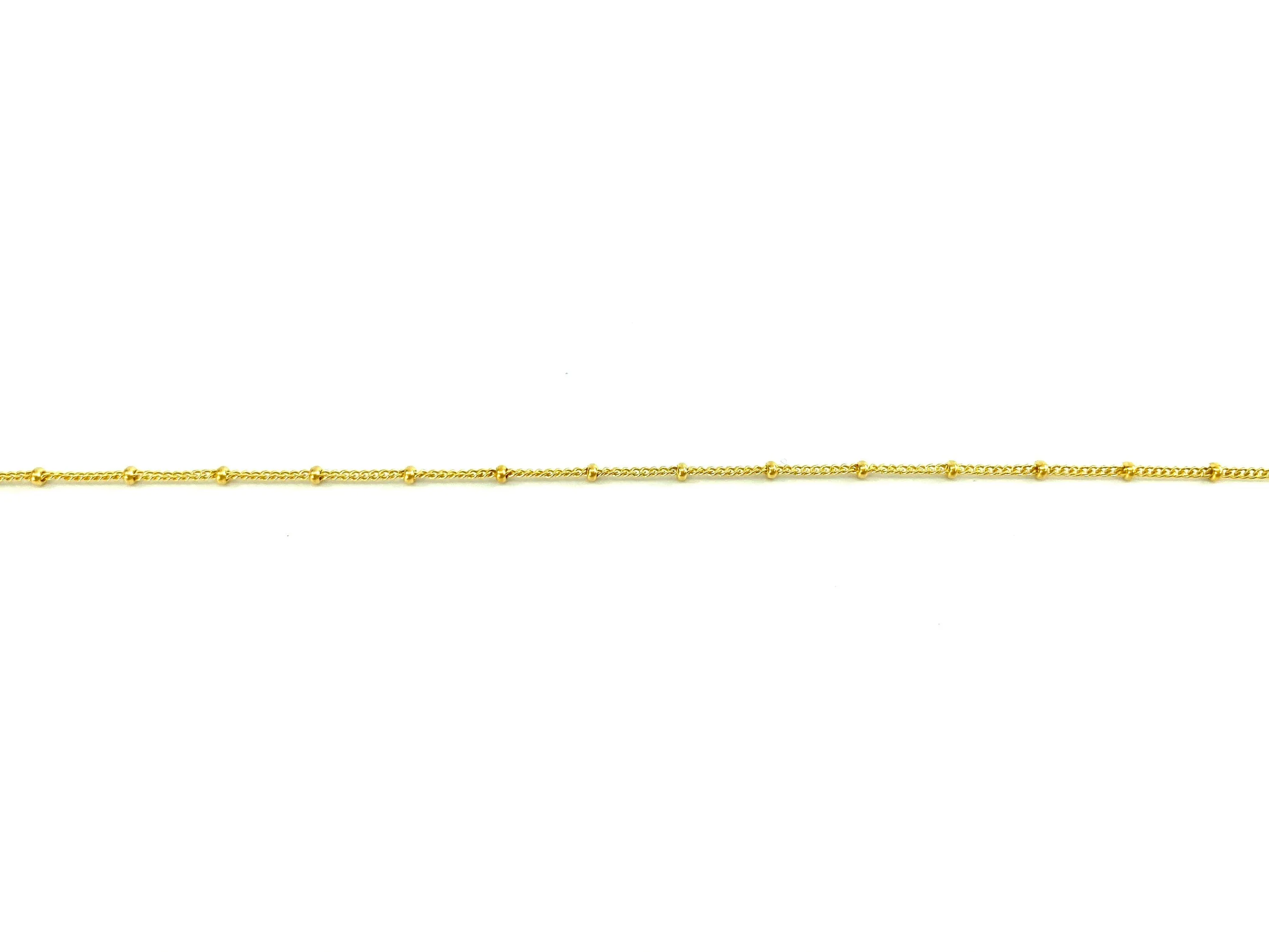 14KGF 1.0mm Satellite Cable Chain Satellite With 2.0mm Bead, 14KGF, 14K Gold Filled, 14K Gold Fill, 14K Gold, Sku: S1428MC38