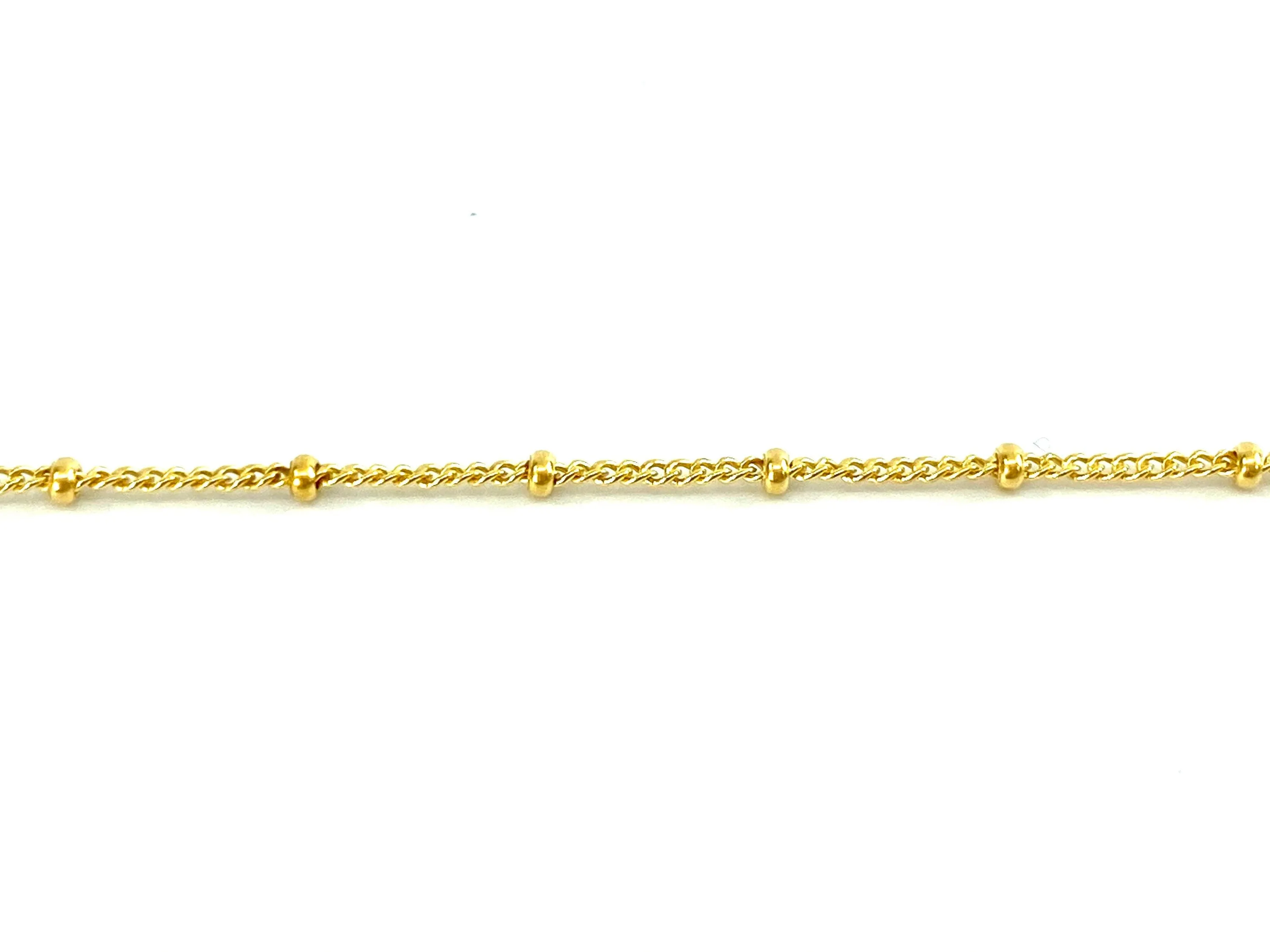 14KGF 1.0mm Satellite Cable Chain Satellite With 2.0mm Bead, 14KGF, 14K Gold Filled, 14K Gold Fill, 14K Gold, Sku: S1428MC38