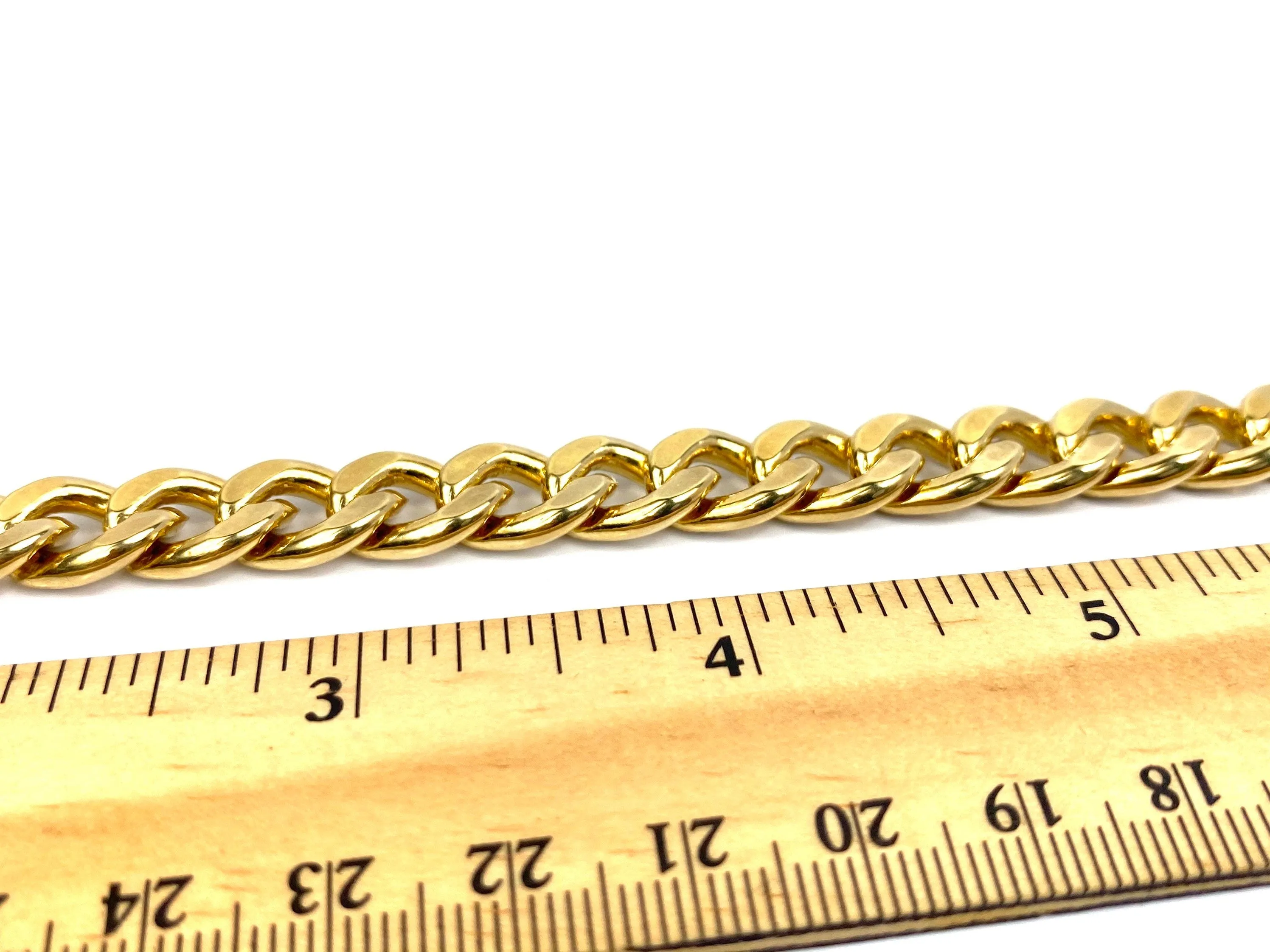 14KGF 8.5” 9mm Curb Chain Bracelet, 14KGF, 14K Gold Filled, 14K Gold Fill, Sku:SM94LC-8.5