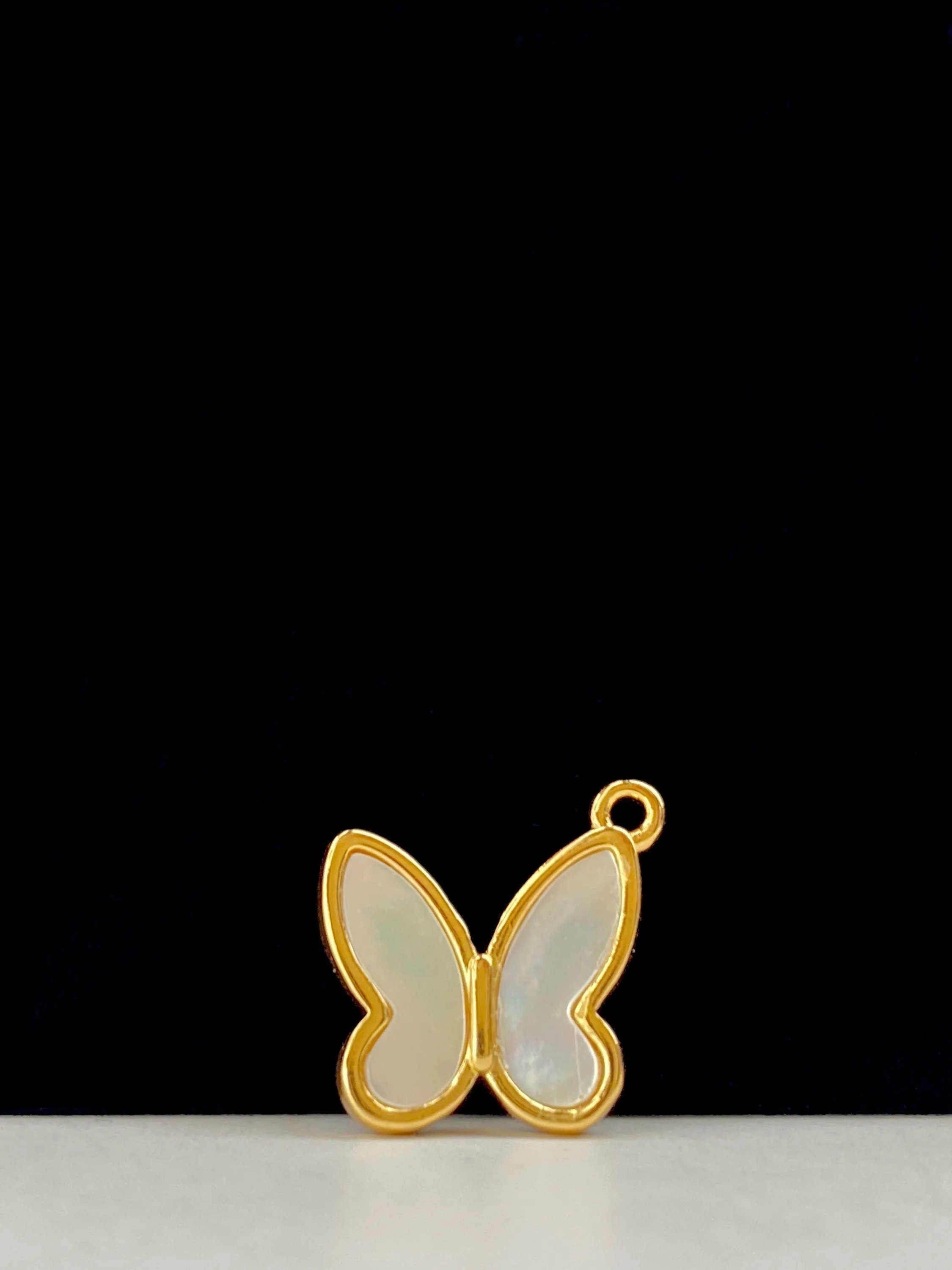 14KGF Mother of Pearl Butterfly Charm