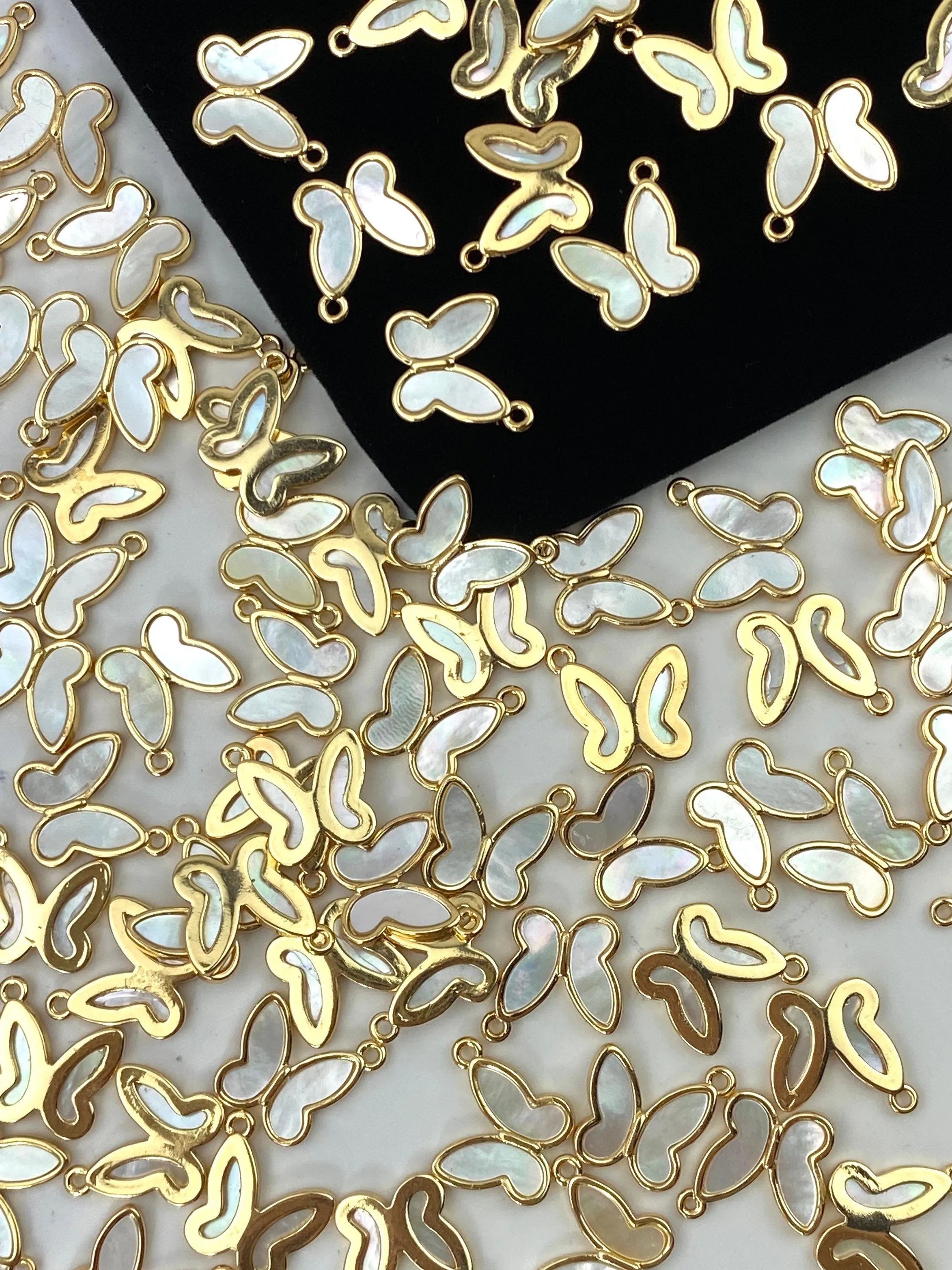 14KGF Mother of Pearl Butterfly Charm