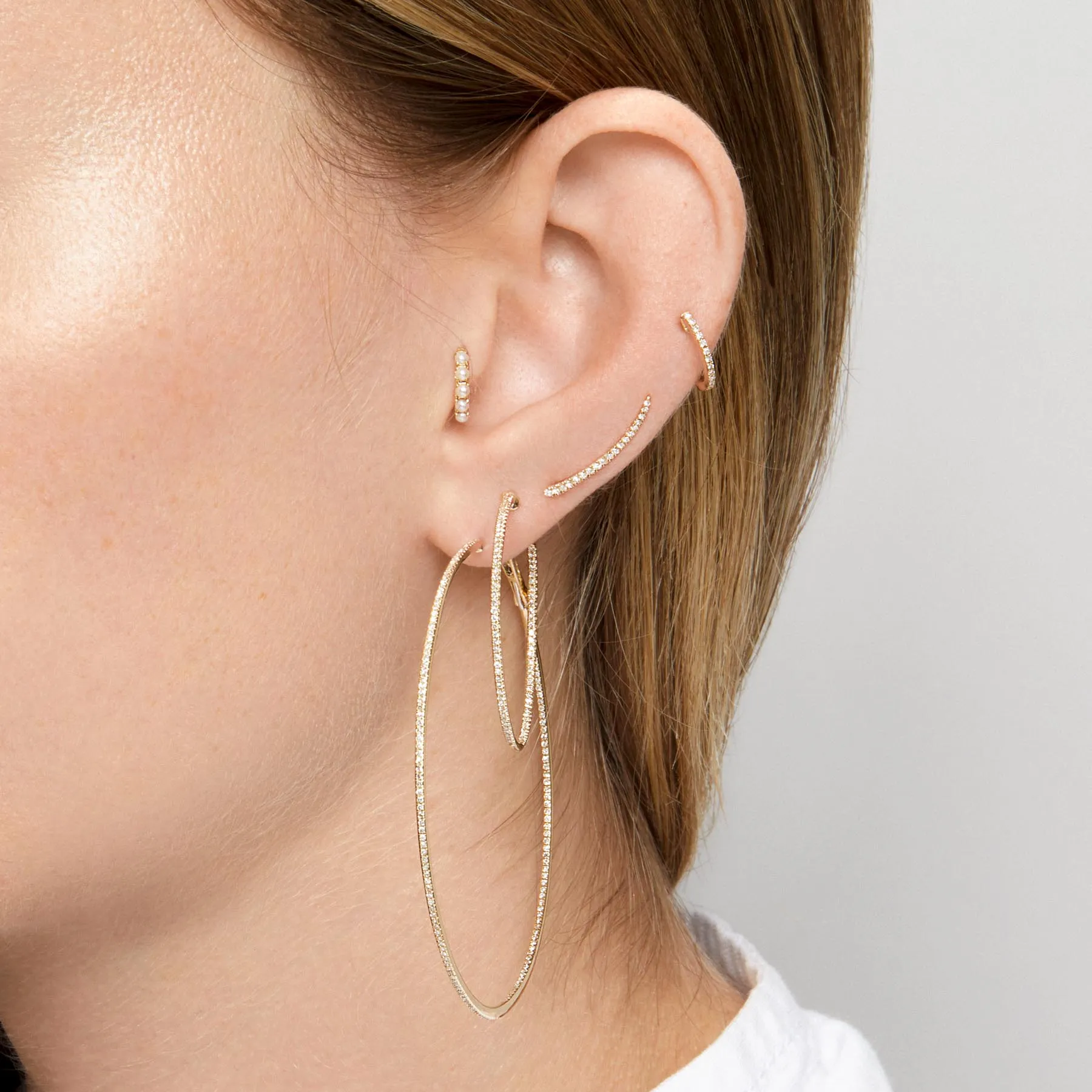 14KT Rose Gold Diamond Lash Ear Climber