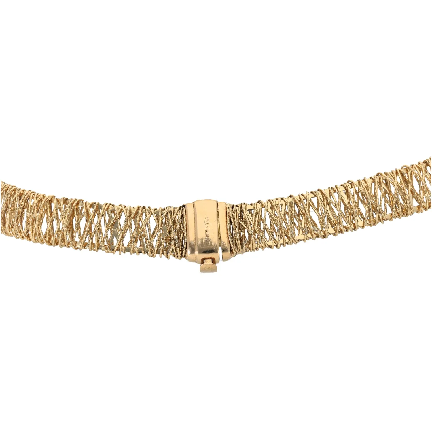 18ct Gold Imitation Gems Fancy Necklace 14"