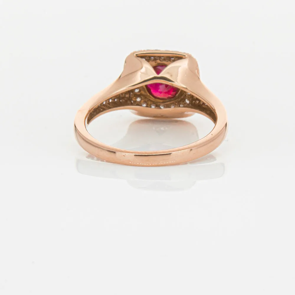 18ct Rose Gold Ruby & Diamond Ring