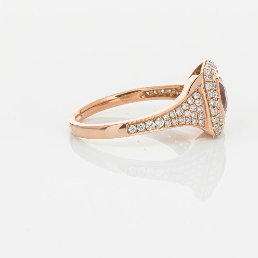 18ct Rose Gold Ruby & Diamond Ring