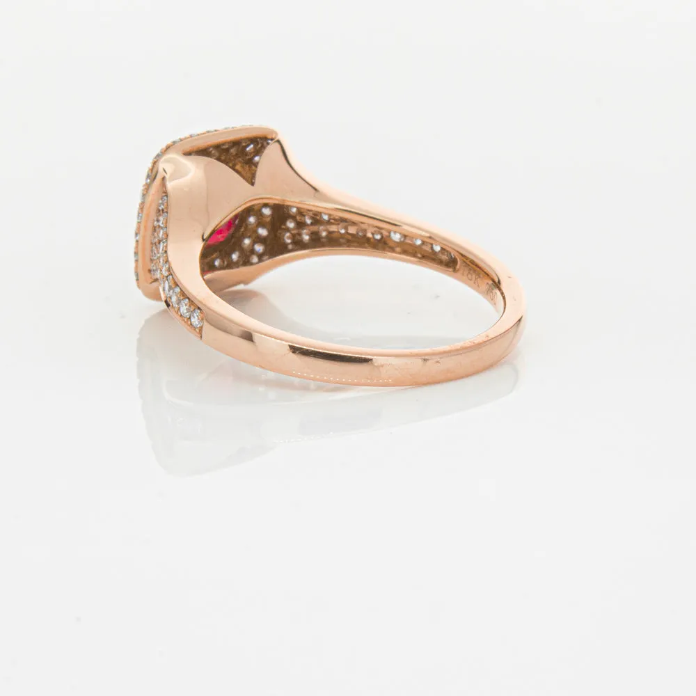 18ct Rose Gold Ruby & Diamond Ring