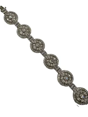 1930s Art Deco Diamond Platinum Circular Bracelet