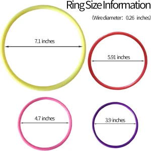 36PCS-4 Sizes Plastic Toss Rings Ring Toss Game, Speed and Agility Practice Games, Garden Backyard Outdoor Games, Bridal Shower Game,Family Party Game Toss Rings (Random Colors)