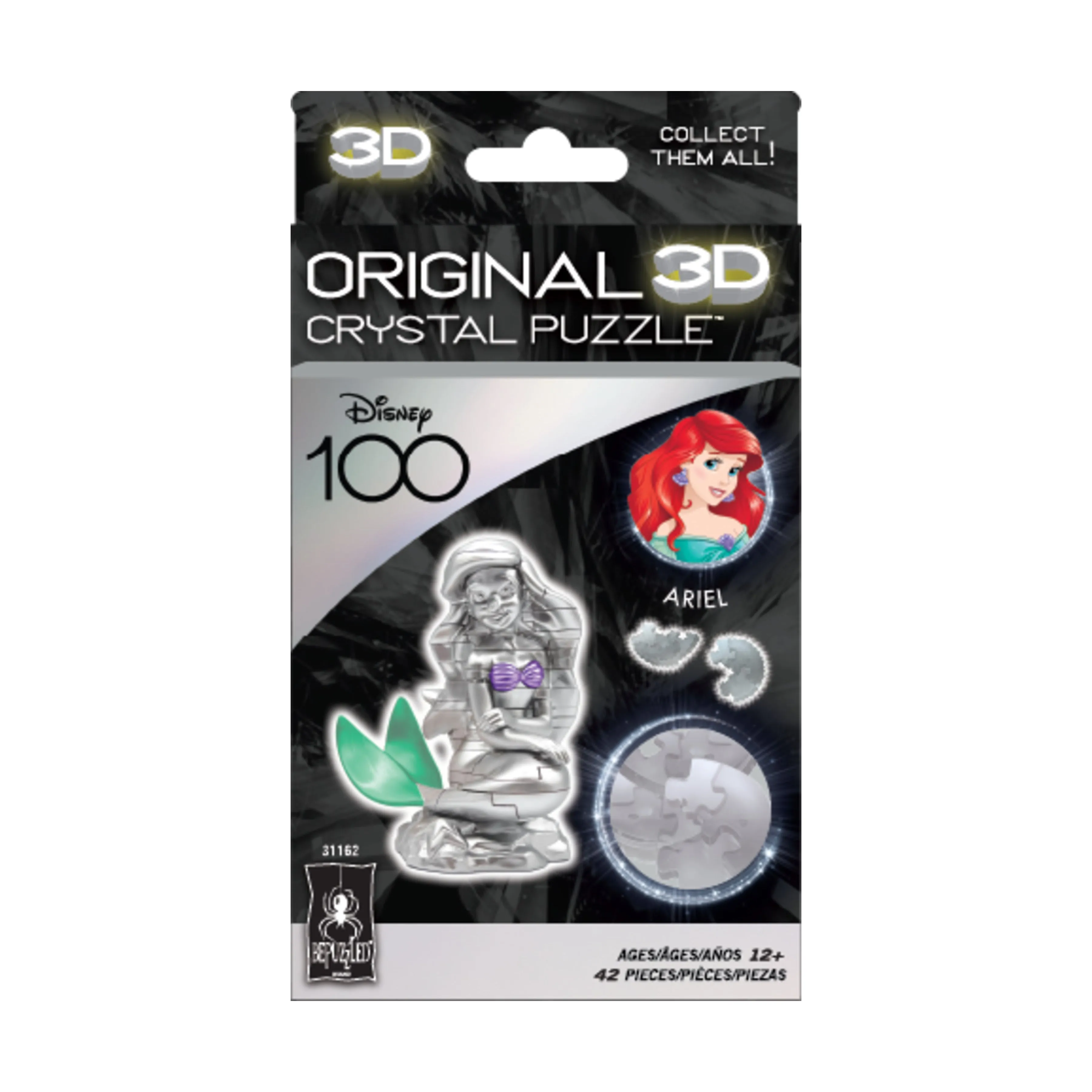 3D Crystal Puzzle - Disney 100 Platinum Edition - Ariel: 42 Pcs