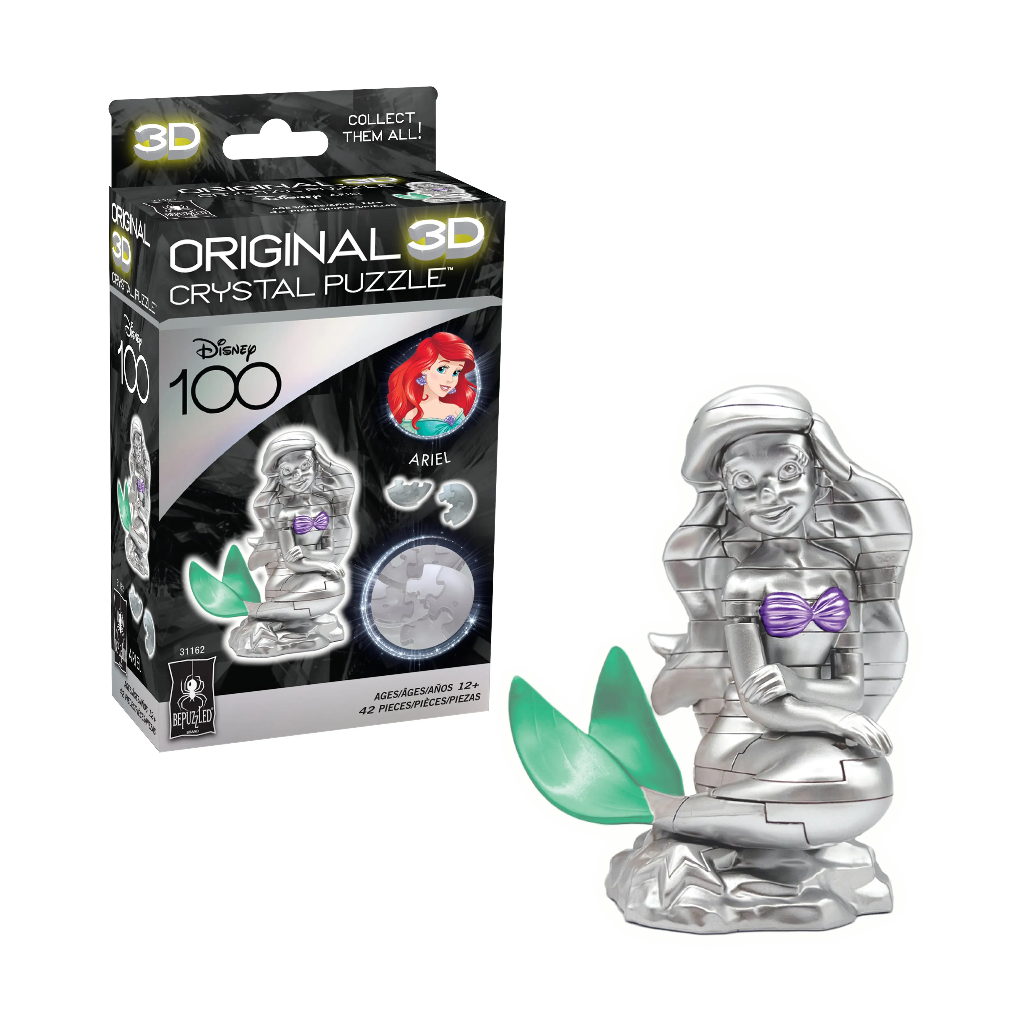 3D Crystal Puzzle - Disney 100 Platinum Edition - Ariel: 42 Pcs