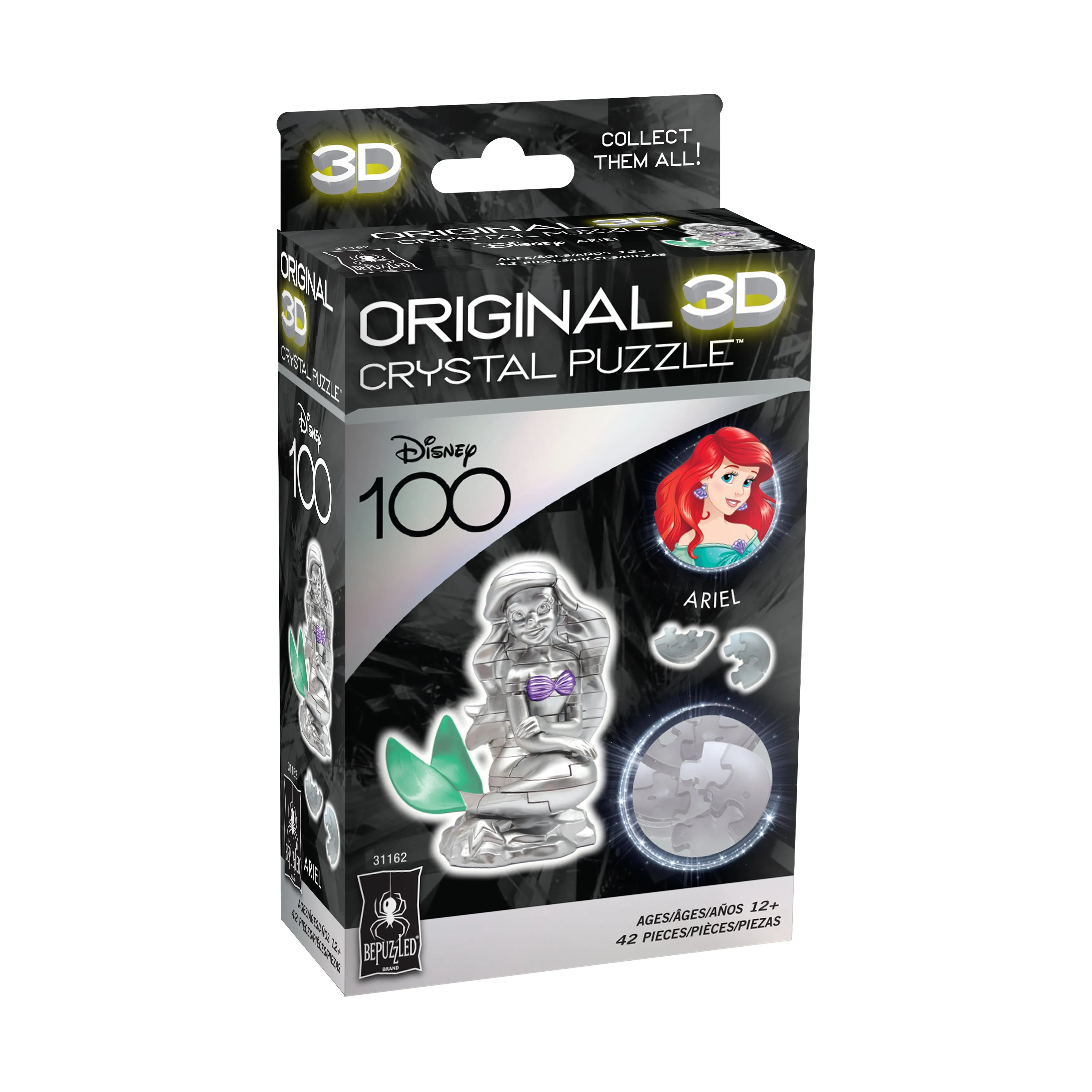 3D Crystal Puzzle - Disney 100 Platinum Edition - Ariel: 42 Pcs