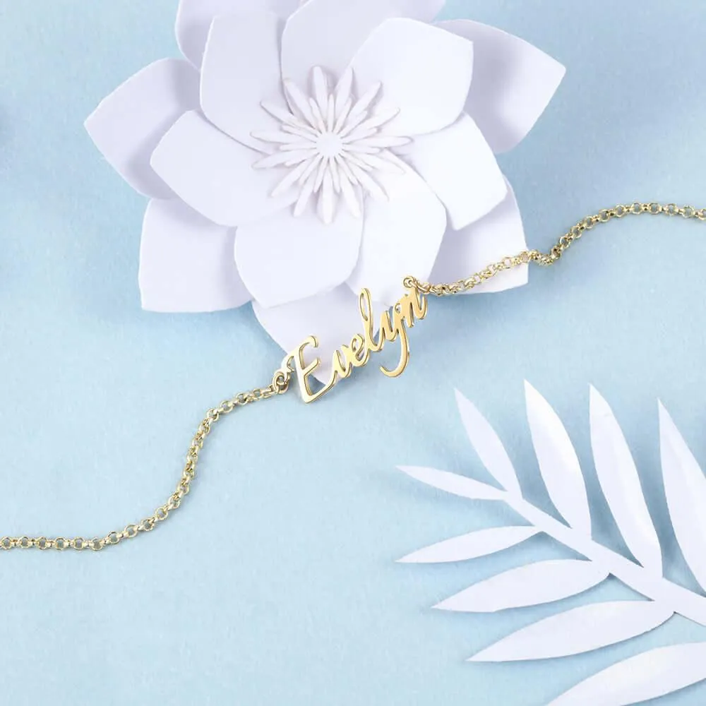 925 Sterling Silver Personalized Nameplate Letter Necklace