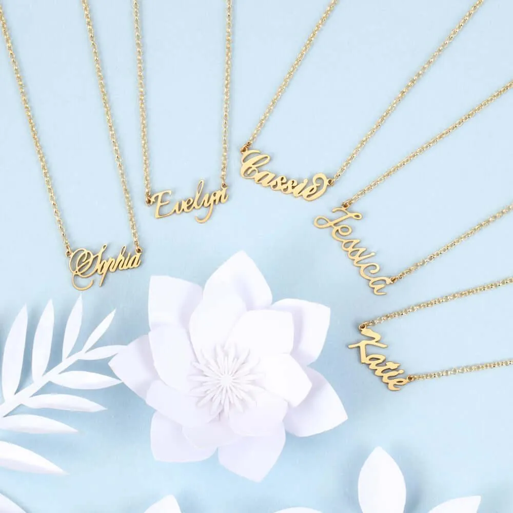 925 Sterling Silver Personalized Nameplate Letter Necklace