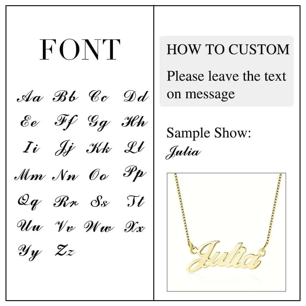 925 Sterling Silver Personalized Nameplate Letter Necklace
