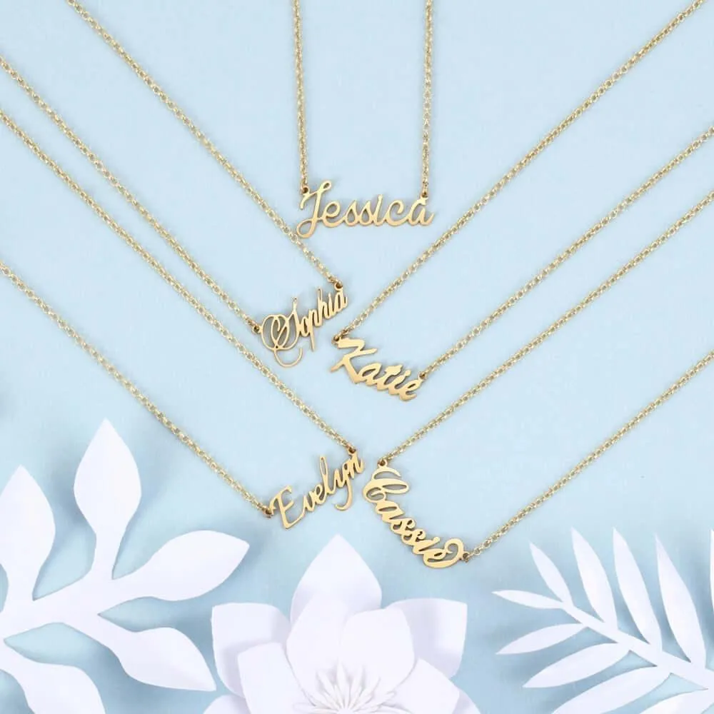 925 Sterling Silver Personalized Nameplate Letter Necklace