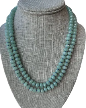 Adventurine Faceted Double Wrap Necklace | BLUE