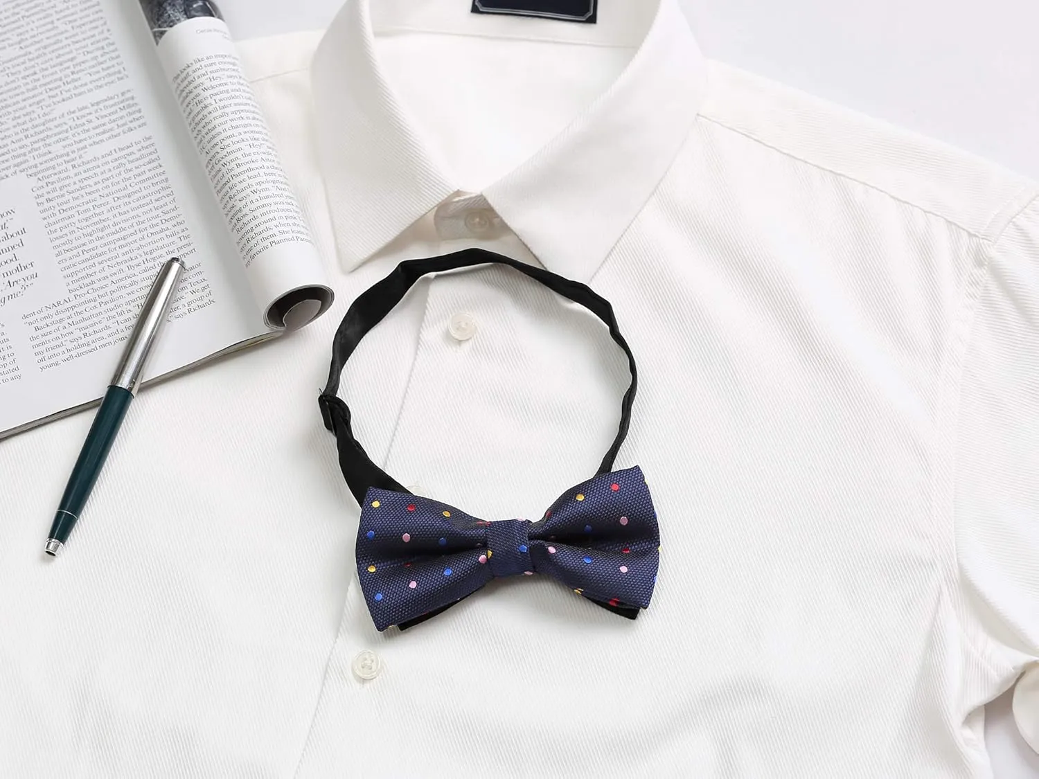 Allegra K Men's Pre-Tied Adjustable Polka Dots Neck Ties Tuxedo Work Party Prom Bowtie