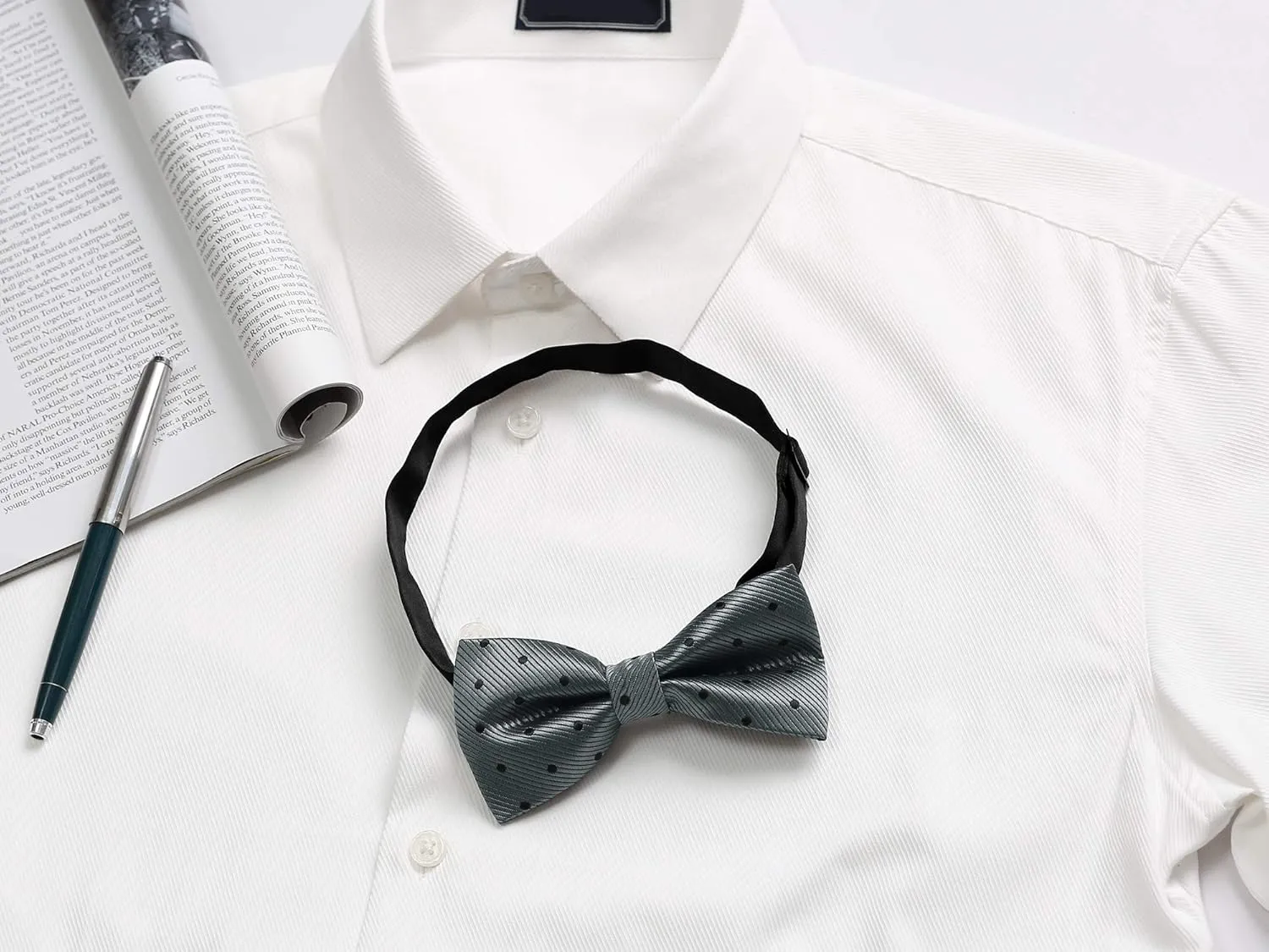 Allegra K Men's Pre-Tied Adjustable Polka Dots Neck Ties Tuxedo Work Party Prom Bowtie