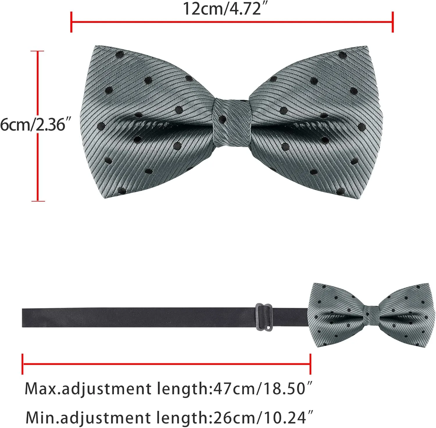 Allegra K Men's Pre-Tied Adjustable Polka Dots Neck Ties Tuxedo Work Party Prom Bowtie