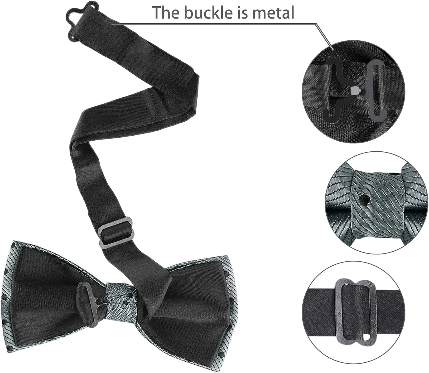 Allegra K Men's Pre-Tied Adjustable Polka Dots Neck Ties Tuxedo Work Party Prom Bowtie