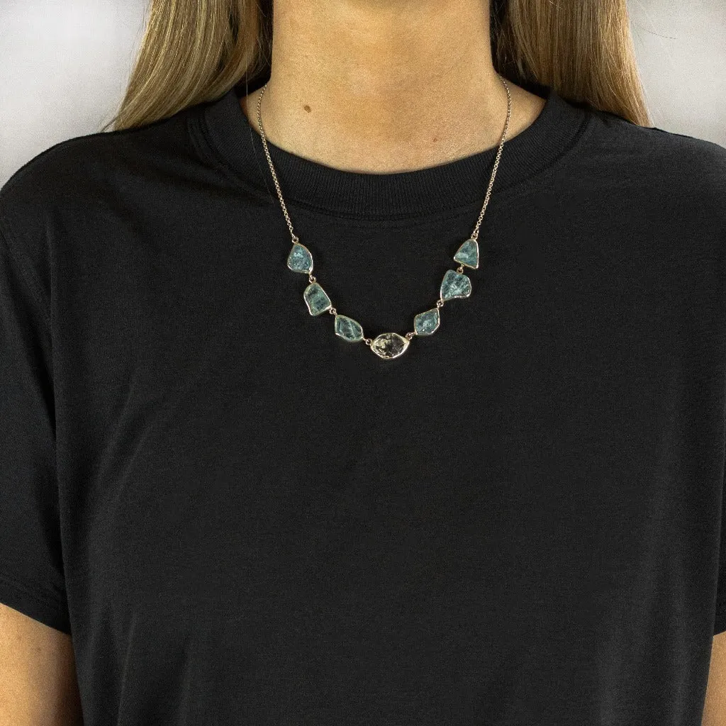 Aquamarine & Herkimer Diamond Necklace