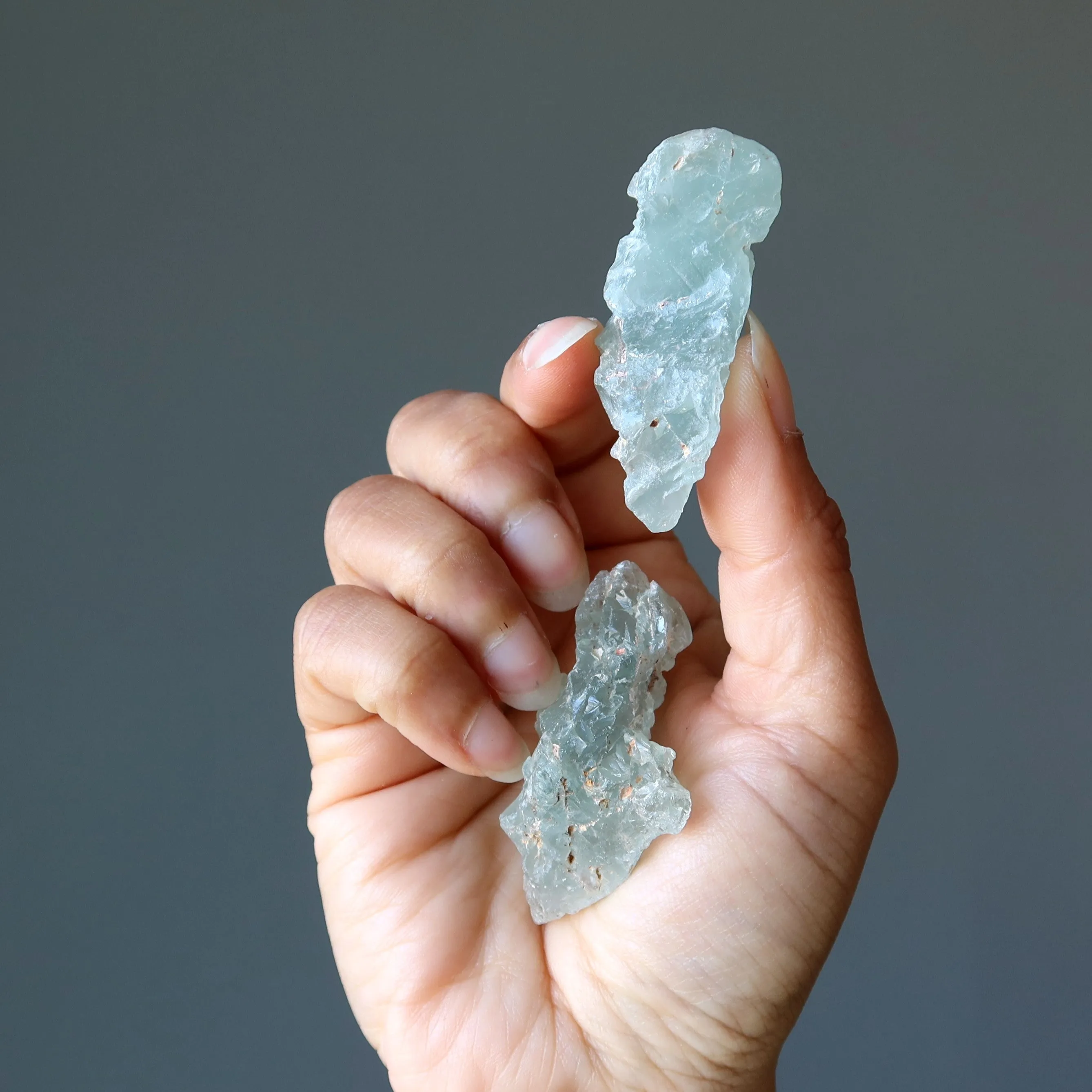 Aquamarine Raw Crystal Set Blue Gems