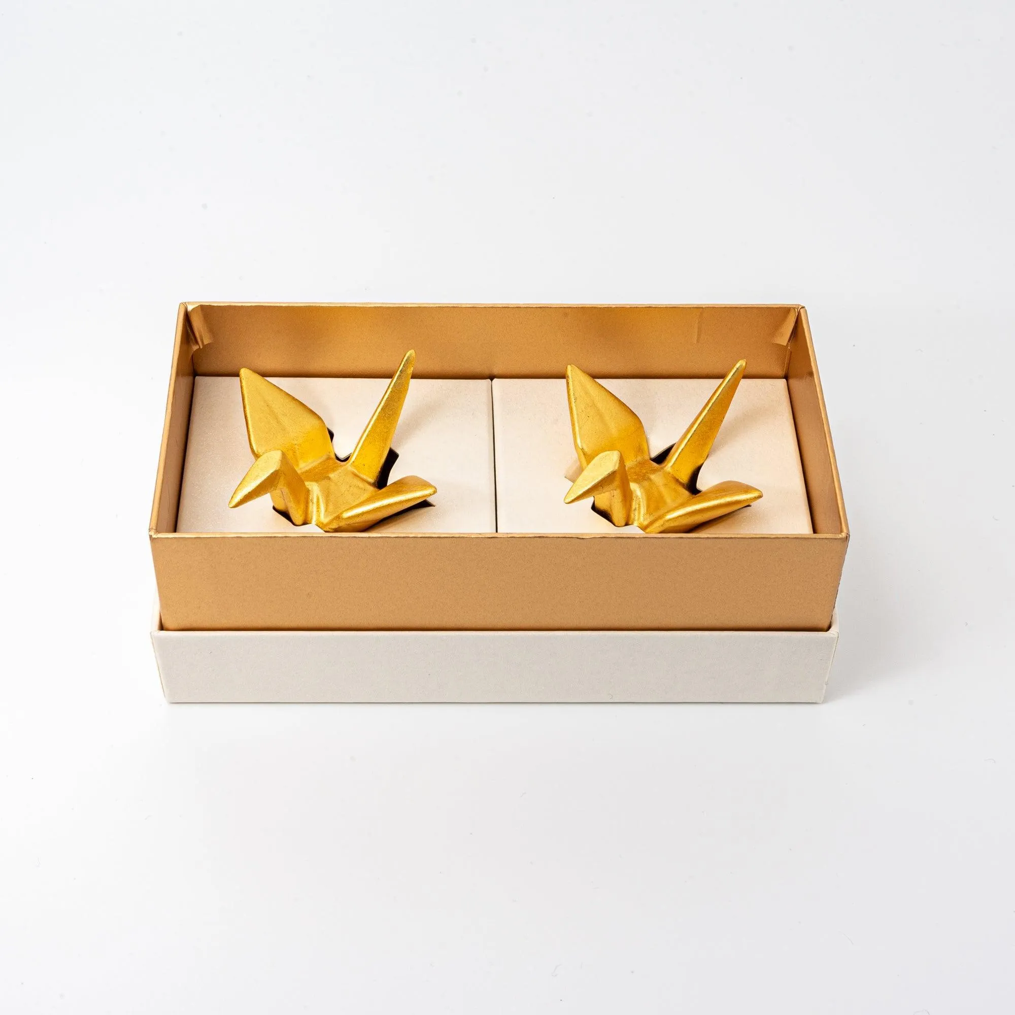 Auspicious Gold Leaf Crane Pen Rests
