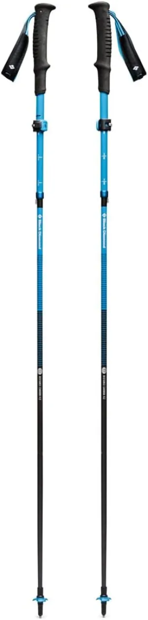 BLACK DIAMOND Distance Carbon FLZ Trekking and Running Poles, Pair of Foldable, Ultra Lightweight, Adjustable Length Carbon Fiber Hiking Poles, Desert Sky, 125cm