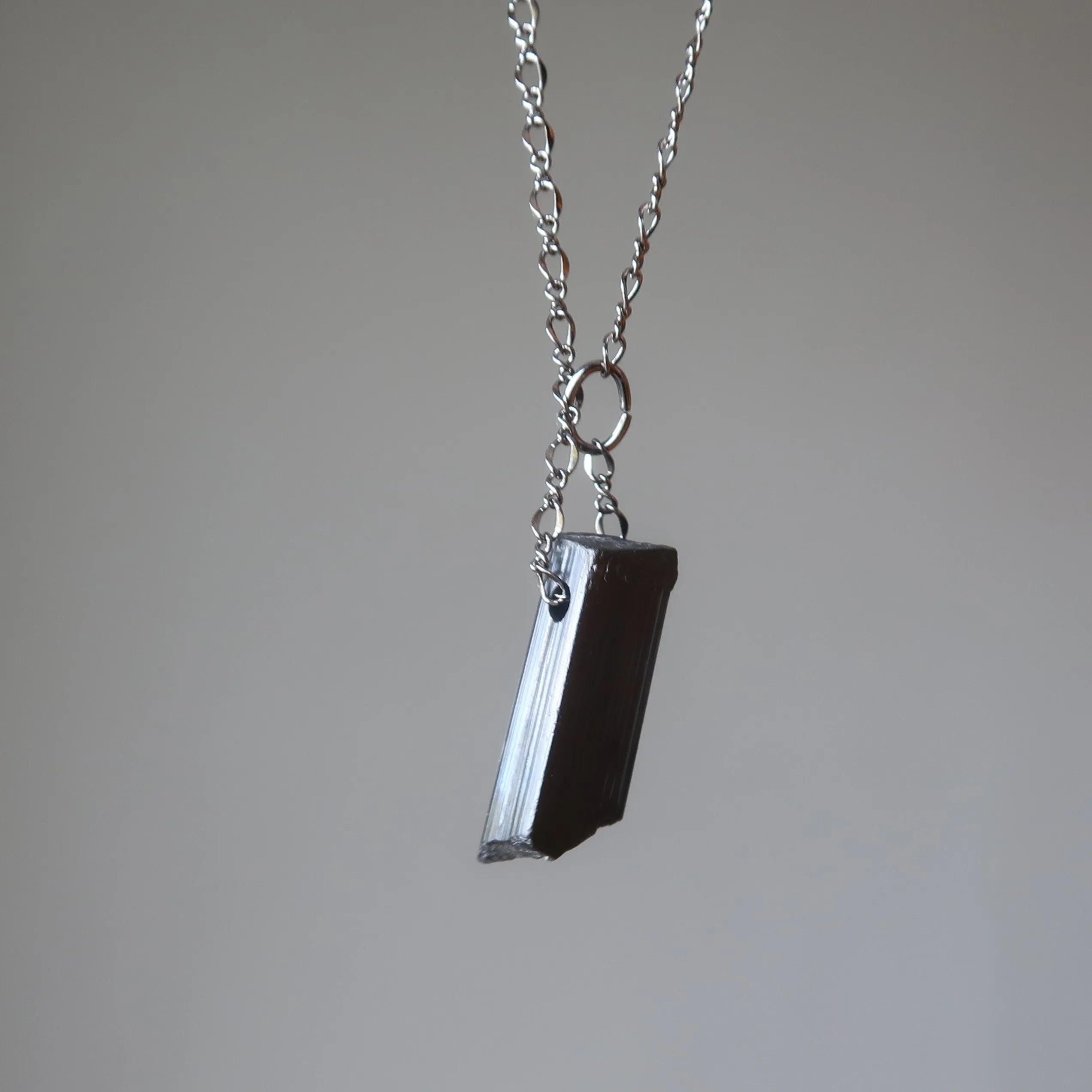 Black Tourmaline Necklace Rough 'n Rugged Protection Stone