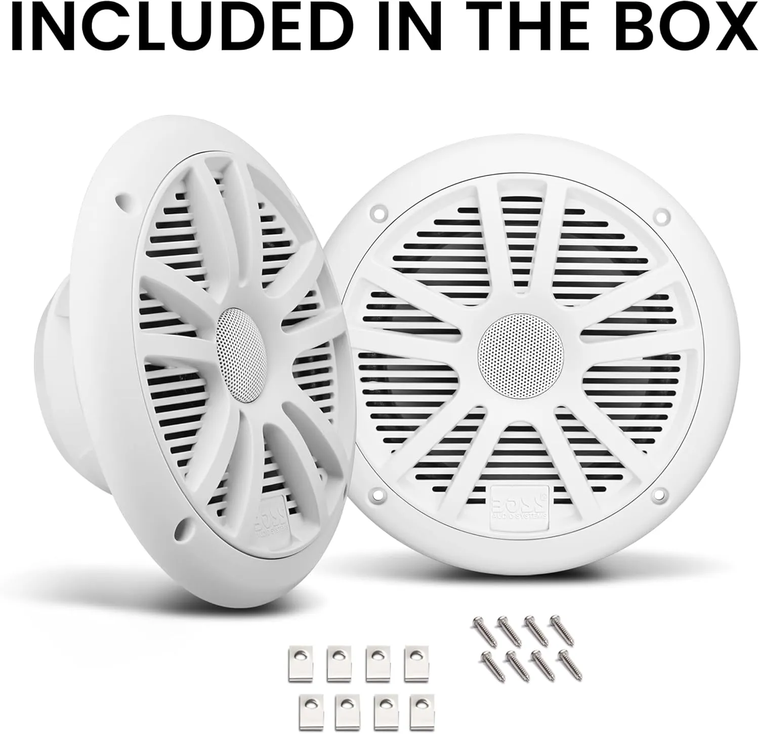 BOSS Audio Systems MR6W 6.5 Marine Speakers - 180 Watts (Per Pair), Full Range, 2-Way, Coaxial, 4 Ohms, Weatherproof