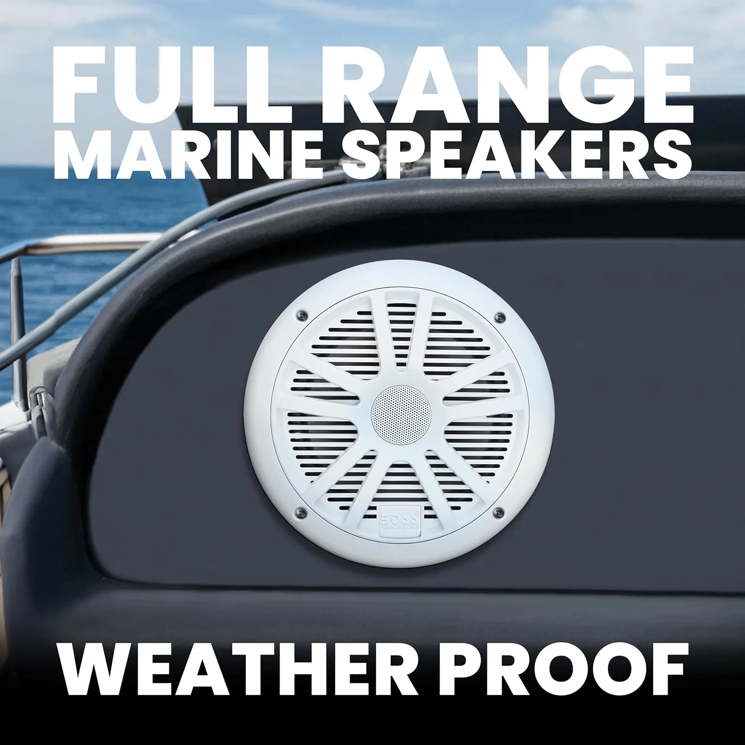BOSS Audio Systems MR6W 6.5 Marine Speakers - 180 Watts (Per Pair), Full Range, 2-Way, Coaxial, 4 Ohms, Weatherproof
