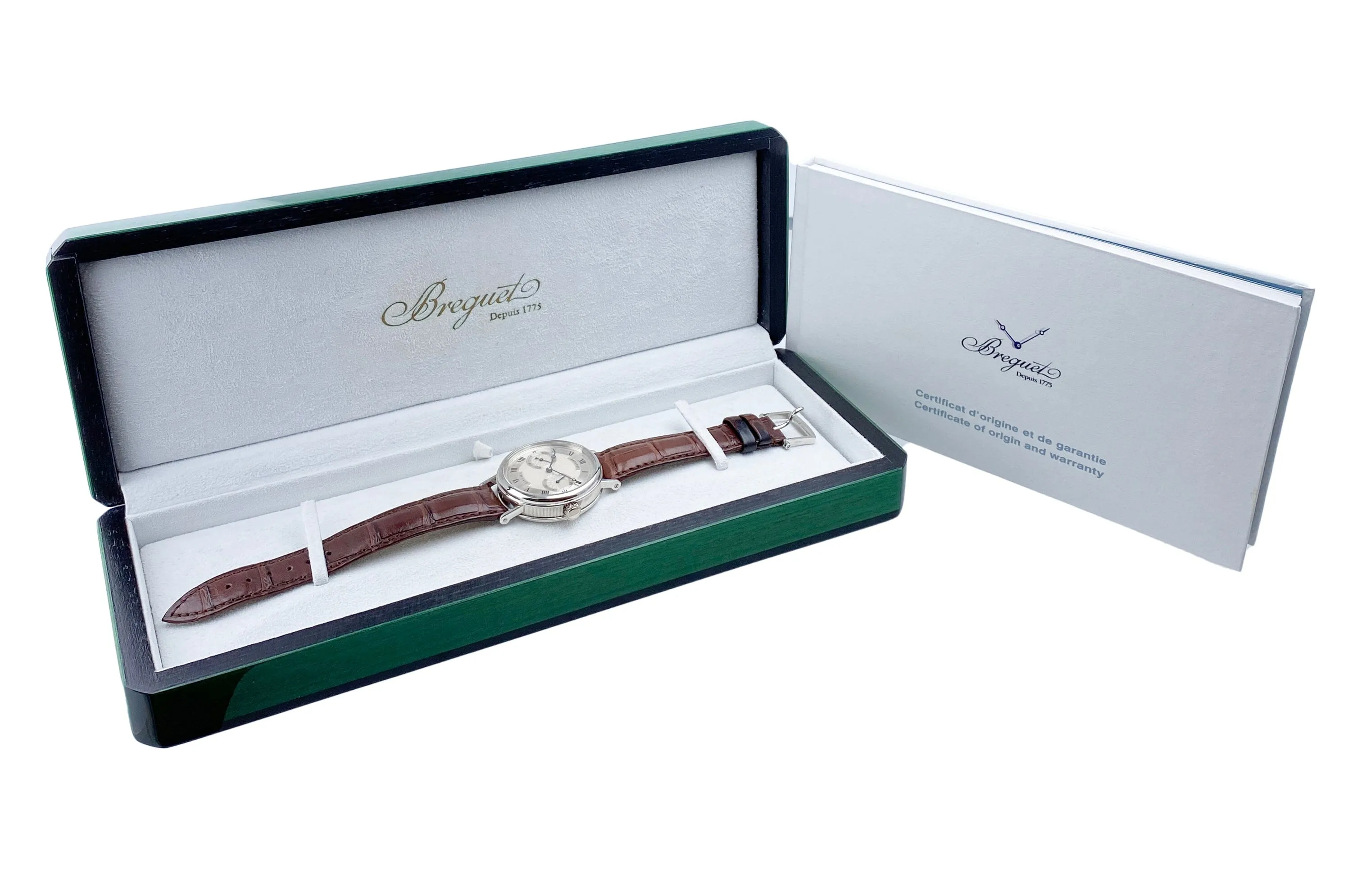 Breguet Classique Complications 3637 Silver Dial Mens Watch  Box Papers