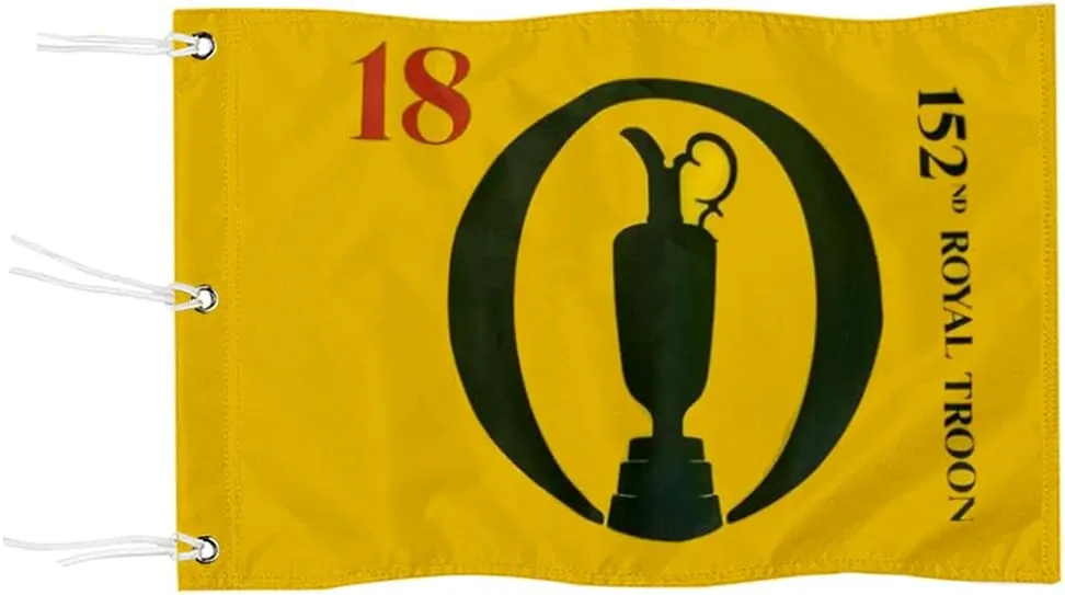 British Open 2024 Golf Pin Flag Practic Putting Green Golf Flag For Backyard Garden Double-Sewn 600D Nylon Miniature Pin Flag (20"X13" Grommet)