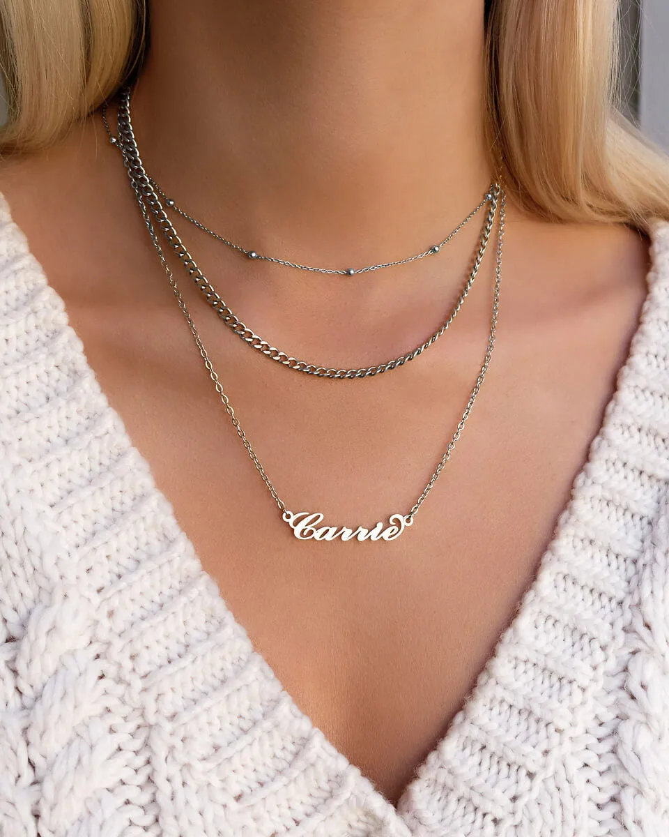Carrie Name Necklace (Silver)