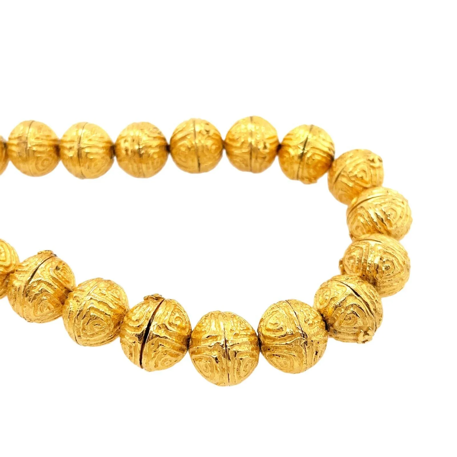 CHANEL - Vintage 1986 Ball Gold Tone Necklace - Adjustable Length