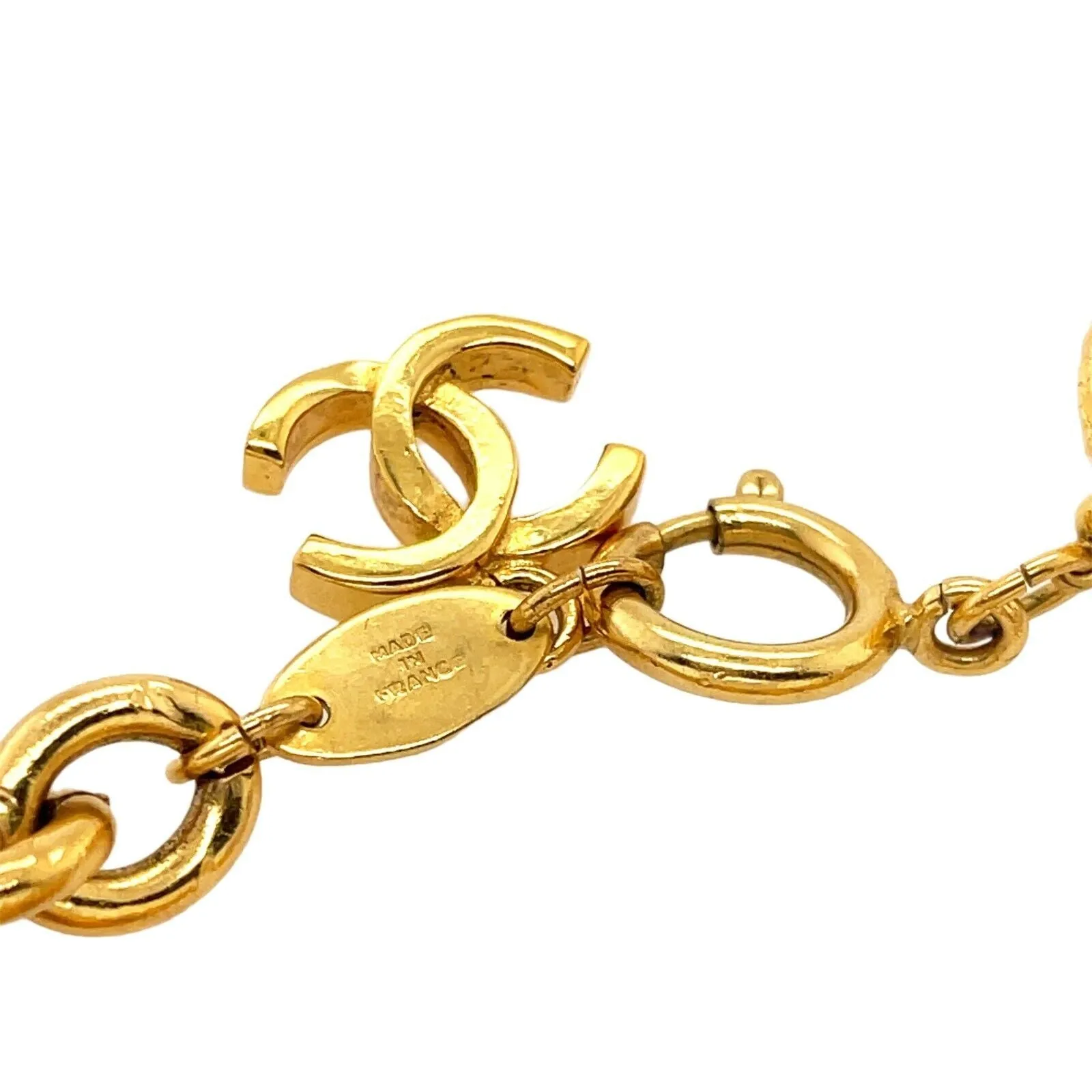 CHANEL - Vintage 1986 Ball Gold Tone Necklace - Adjustable Length