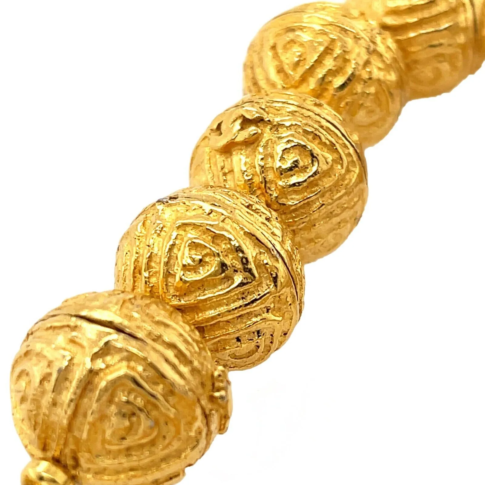 CHANEL - Vintage 1986 Ball Gold Tone Necklace - Adjustable Length