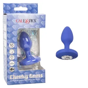 Cheeky Gems Medium Rechargeable Vibrating Probe - Blue