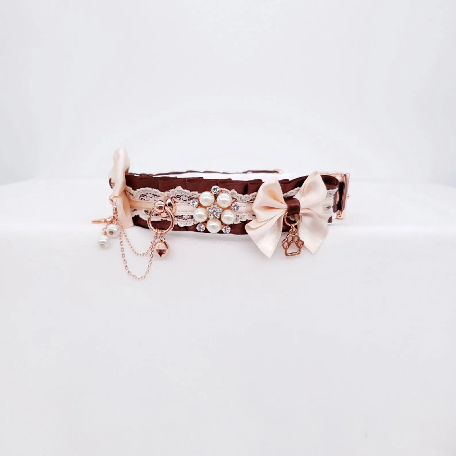 Chocolate and Cream Puppy Luxe Collar - Pet Play