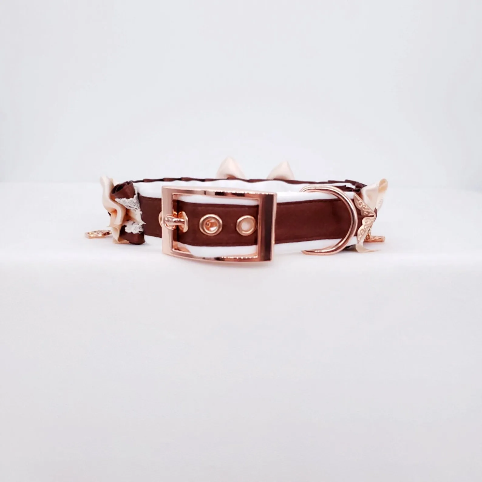 Chocolate and Cream Puppy Luxe Collar - Pet Play