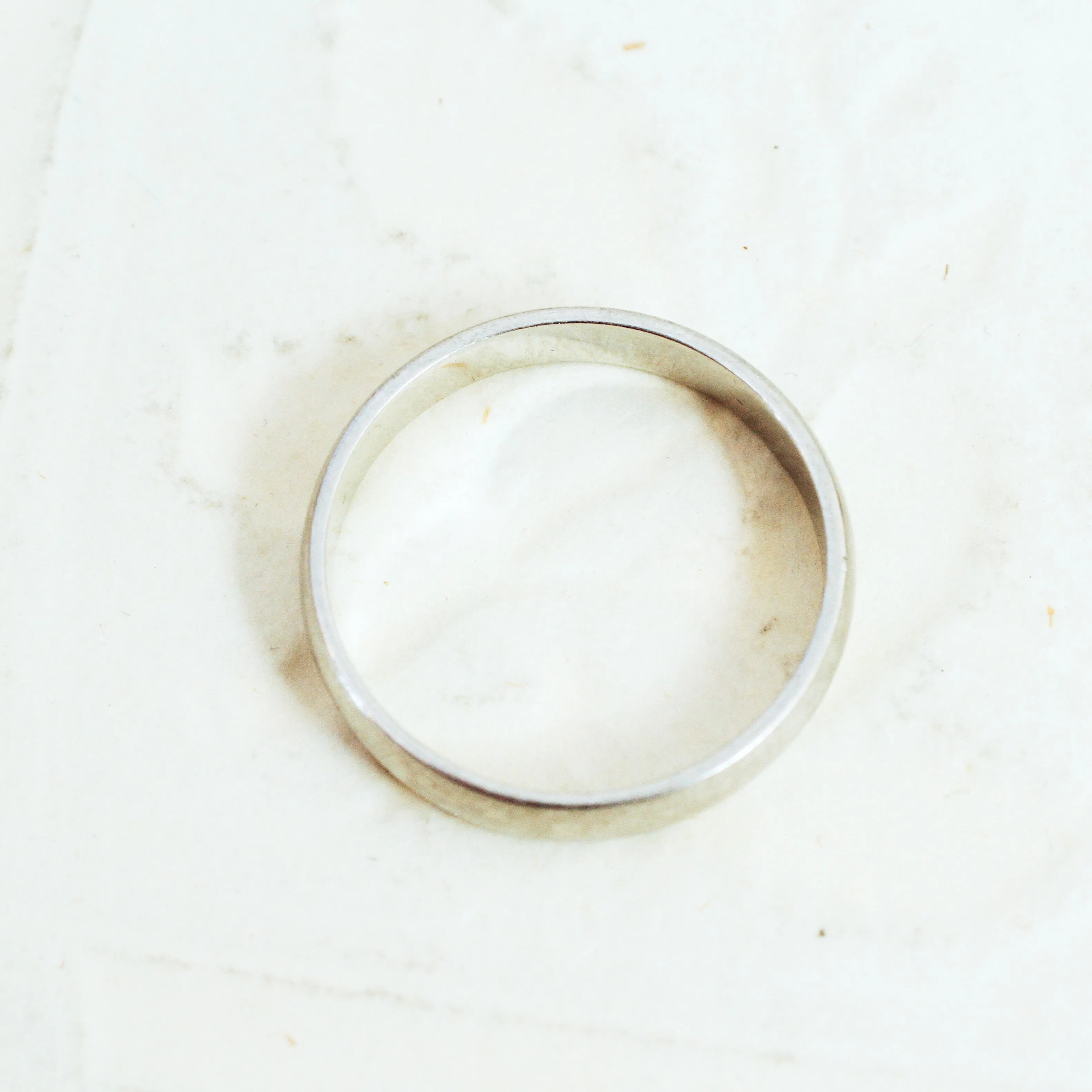 Classic 'D' Shaped Platinum Wedding Band