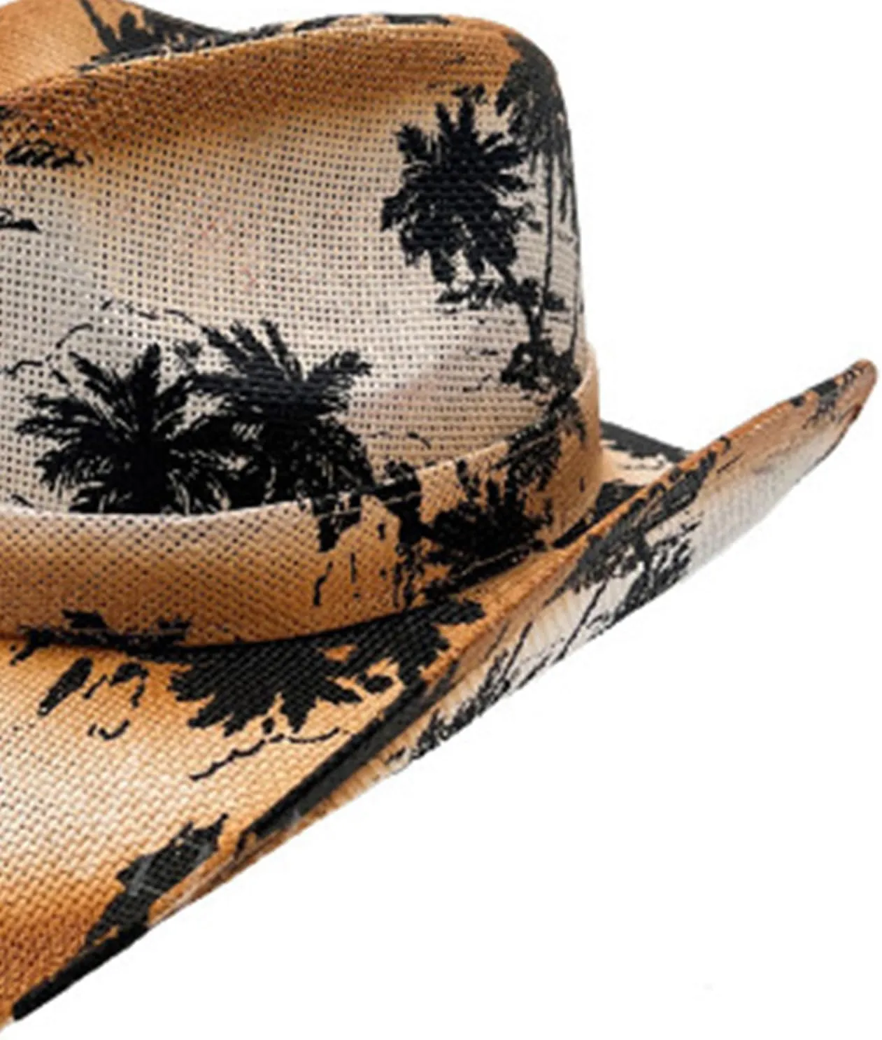 Cowboy hat,Ethnic Hats with Color Printed Western Party Large Rolled Brims Hat Fedoras Felts Sunproof Hat