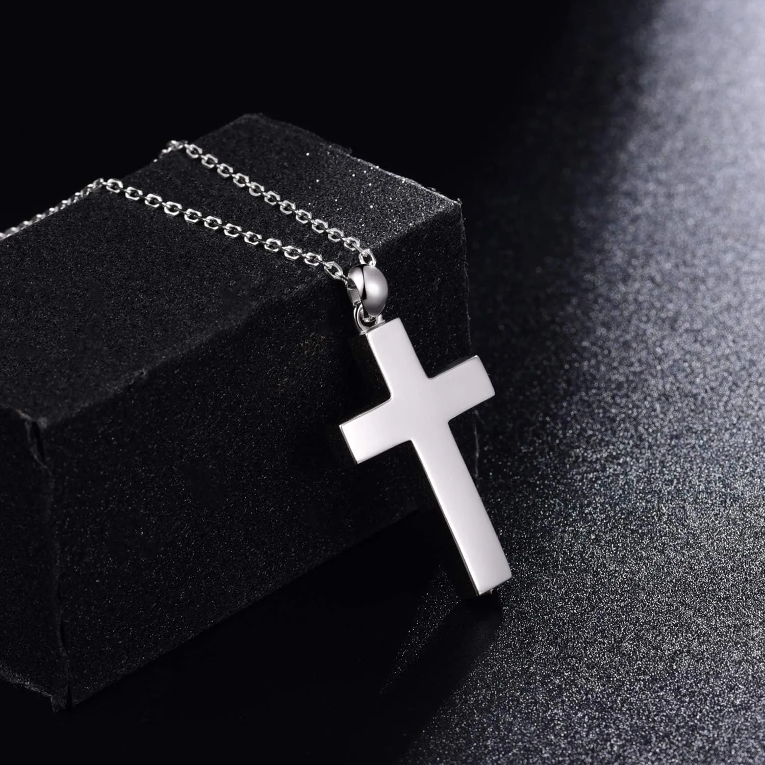 Cross Urn Necklace for ashes 925 Sterling Silver religious Cross Cremation Pendant Jewelry Faith Hope Love Gifts for Men