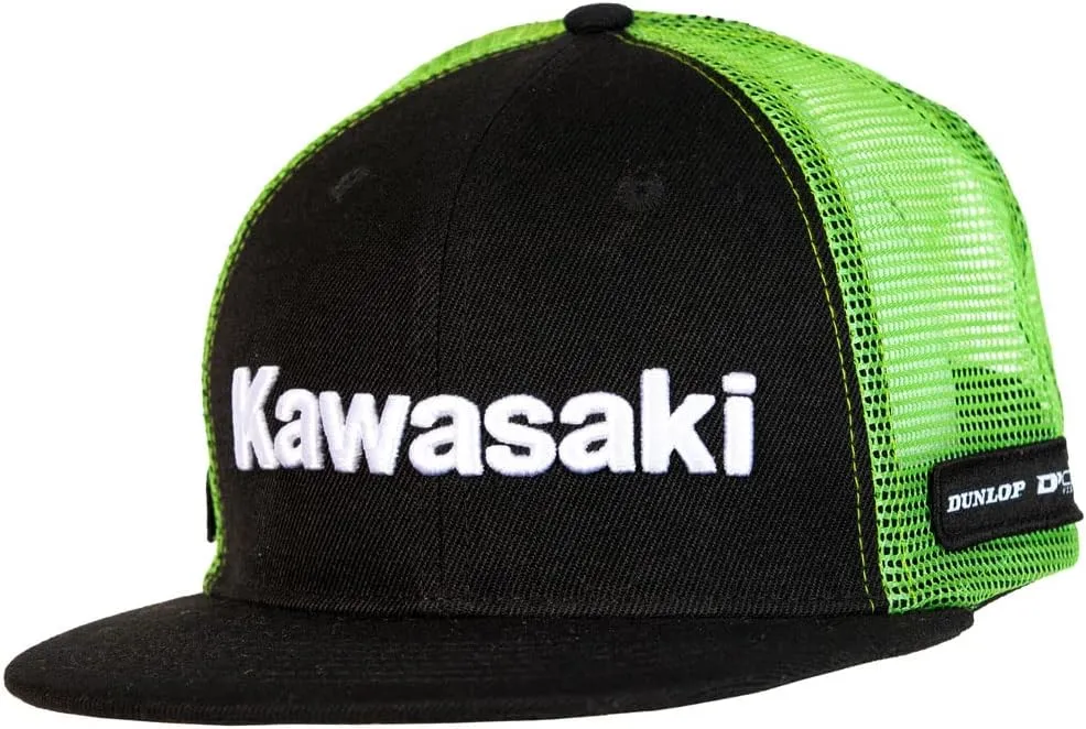 D'cor Visuals Racing Snapback Hat  Compatible with Kawasaki-Inspired Moto Style  Men's Cap for Dirt Bike, Motocross, and Off-Road Racing